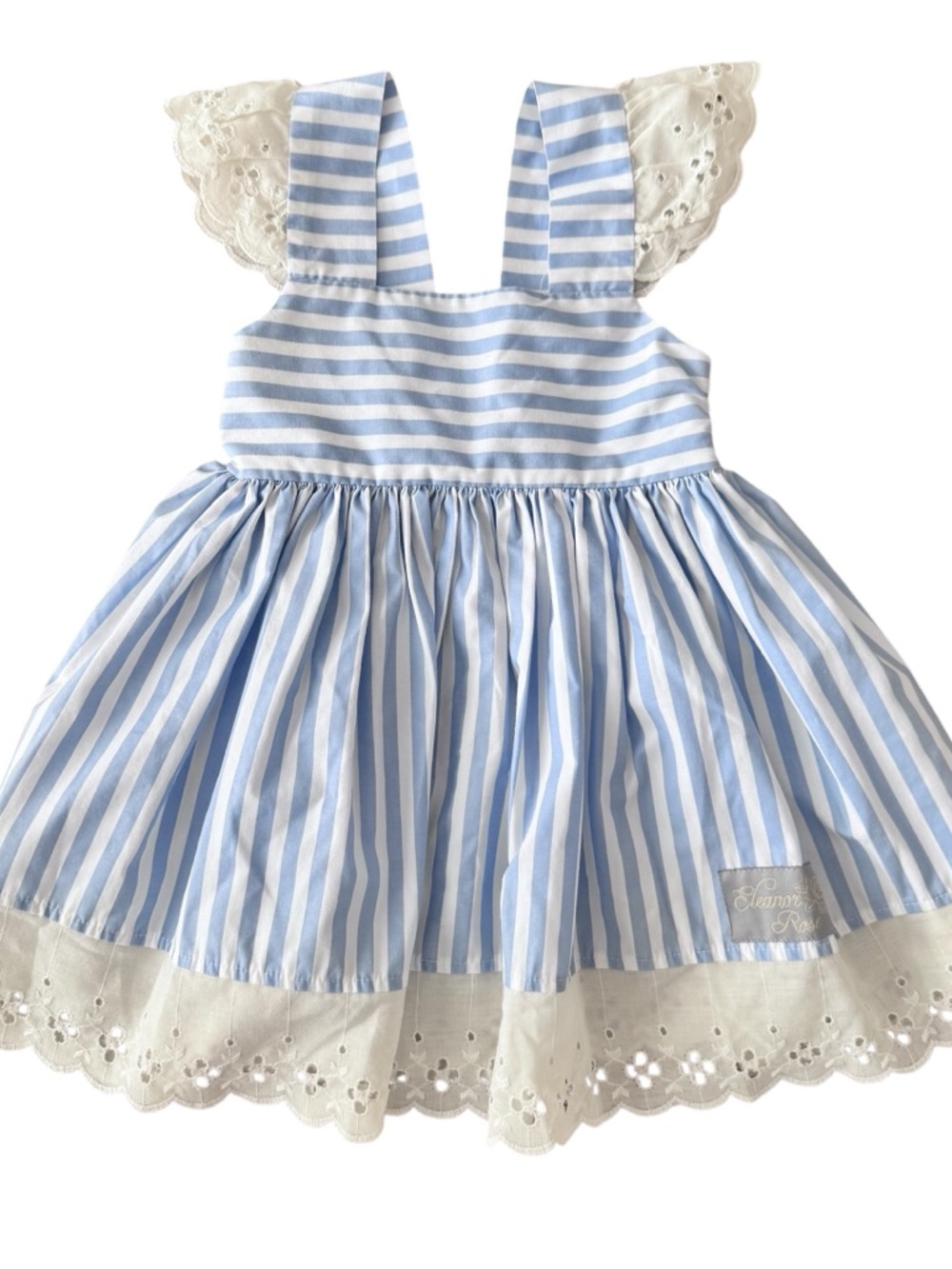 Eleanor Rose Blue and White Striped Margaret Dress size 18m